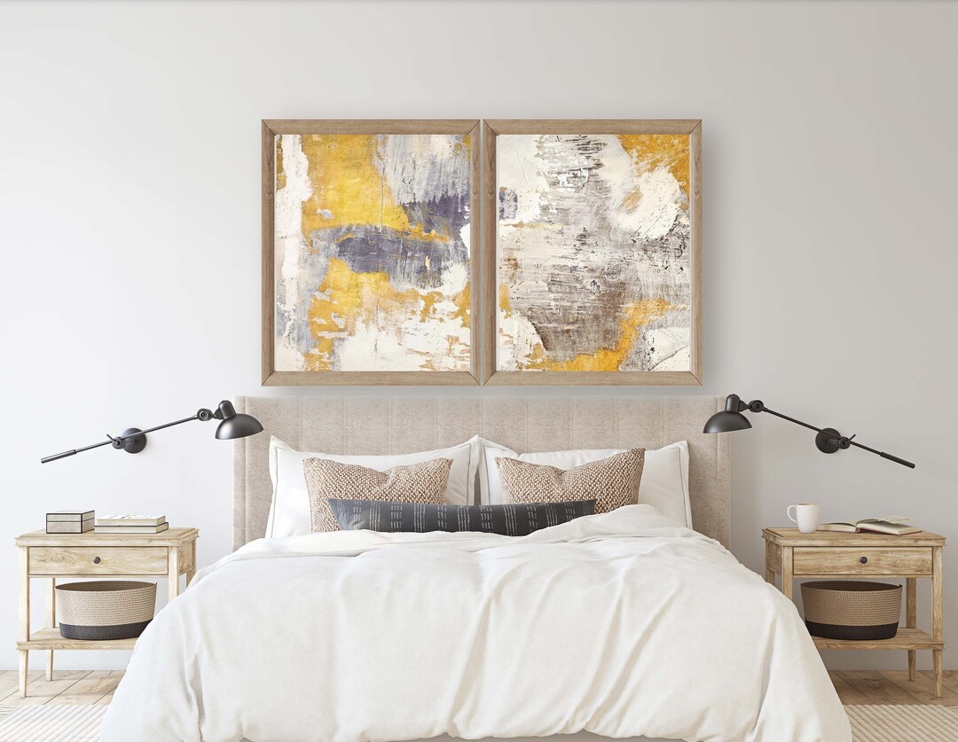 Yellow and Gray Home Décor Yellow and Gray Wall Décor Etsy