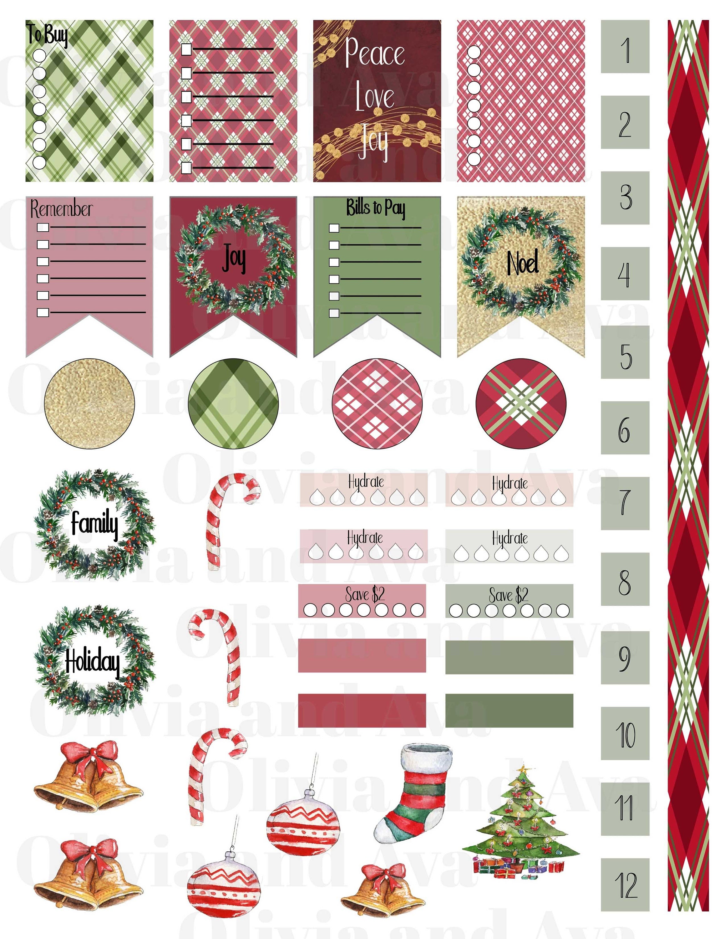 Christmas holiday planner stickers holiday sticker planner etsy