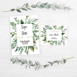 Square Boho Leaf Wedding Invitations, Leaf Wedding Invitations Template, Wedding Card, Diy Bride, Self Instant Edit and Download image 5