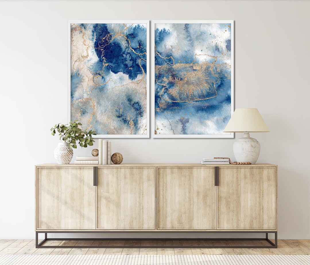 Agate Geode Cheap Home Décor, Navy Blue Home Décor, Blue and Gold Wall ...