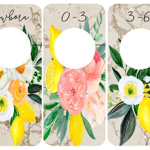 Newborn closet dividers, Pink Baby Wardrobe Dividers, Lemon Newborn Decor, Wardrobe Dividers for Baby Organization
