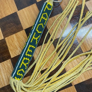 Peyote Stitch Green Bay Packers Theme Beaded Keychain