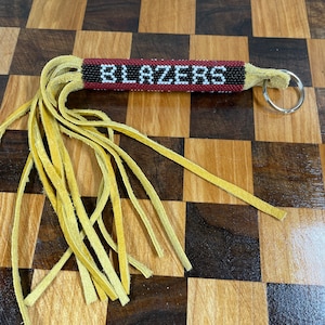 Peyote Stitch Portland Trailblazers Theme Beaded Keychain