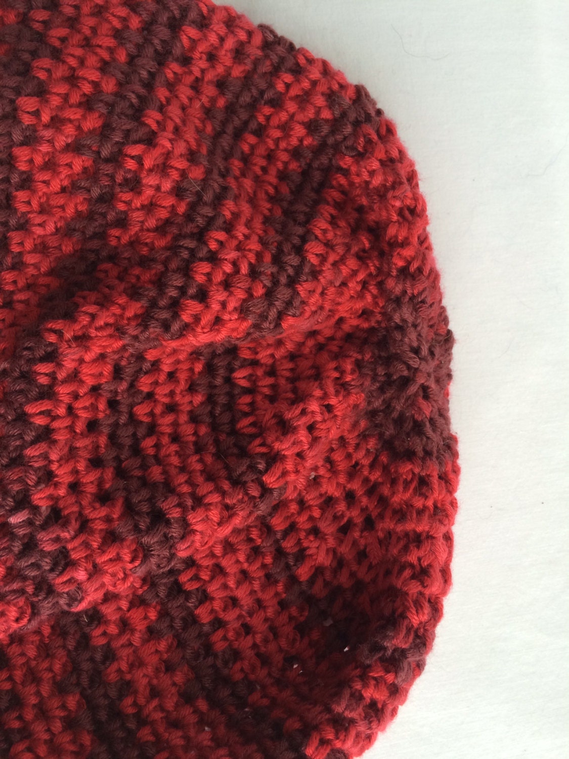 Light and Dark Red Slouchy Crochet Beret Type Hat - Etsy