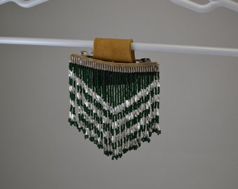 Large Sized Beaded Barrette With Fringe in White and Light  display picture 3