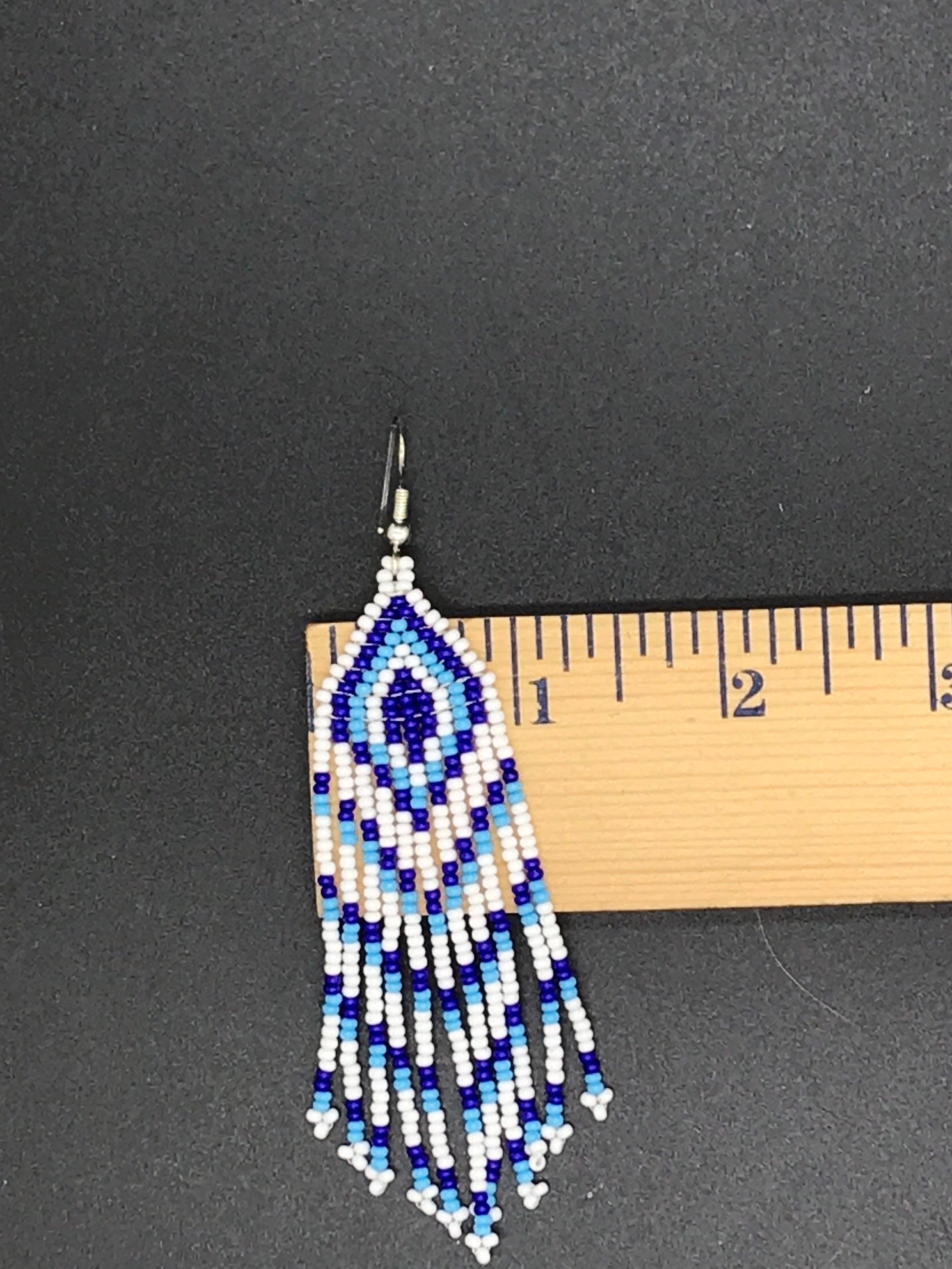 Dark Blue White and Light Blue Native American Style Beaded - Etsy Canada