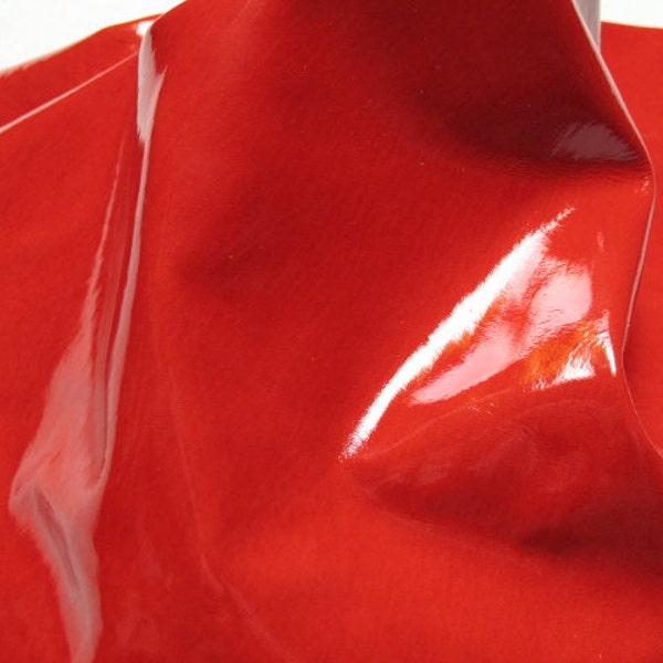 Patent Leather Italian Lambskin Hides Shiny Red