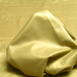 Italian Lambskin Leather Hides Premium Pearlized Gold