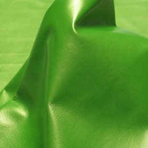 Italian Lambskin Leather Hides Premium Pearlized Lime Green