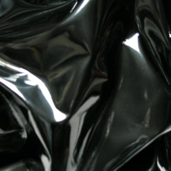 Italian Lambskin leather Hides Shiny Ultra thin Patent Black