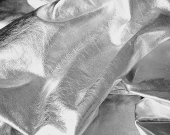 Ultra PREMIUM Thin Soft lambskin leather hides Skins Metallic Silver