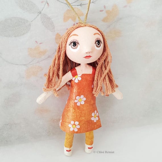 Mini doll, unique piece, entirely handmade