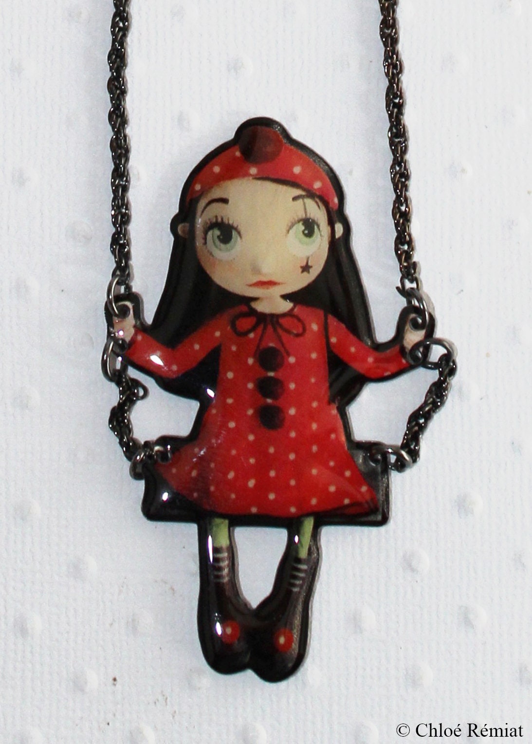 Pendentif Colombine Rouge