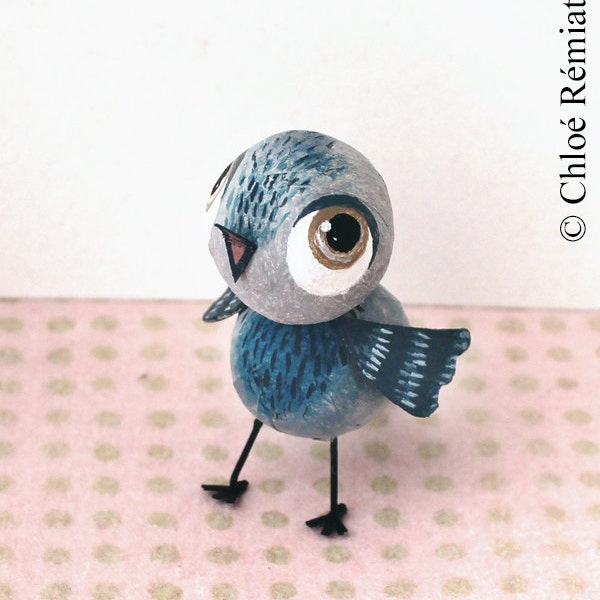 Mini bird blue and grey