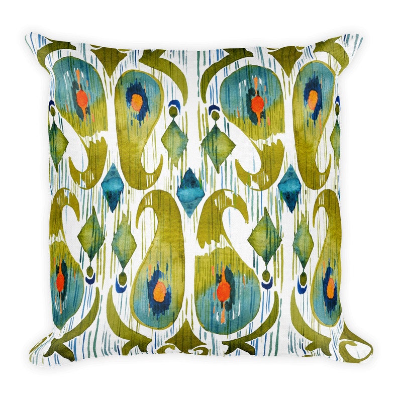 Ikat Print Throw Pillow 22x22 18x18 and 20x12 Pillow with Etsy