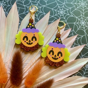 Spooky Halloween Clown Acrylic Earrings