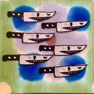 Sharknife Small Embroidered Iron-On Patch