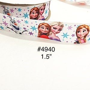 Sold by 5 Yards Frozen Ribbon 1.5 Grosgrain Elsa Anna Ice Princess Anna Movie TV Cartoon Characters Grosgrain Hair Bow Ribbon Sold by 5 Yards Frozen Ribbon 1.5 Grosgrain Elsa Anna Ice Princess Anna Movie TV Cartoon Characters Grosgrain Hair Bow Ribbon