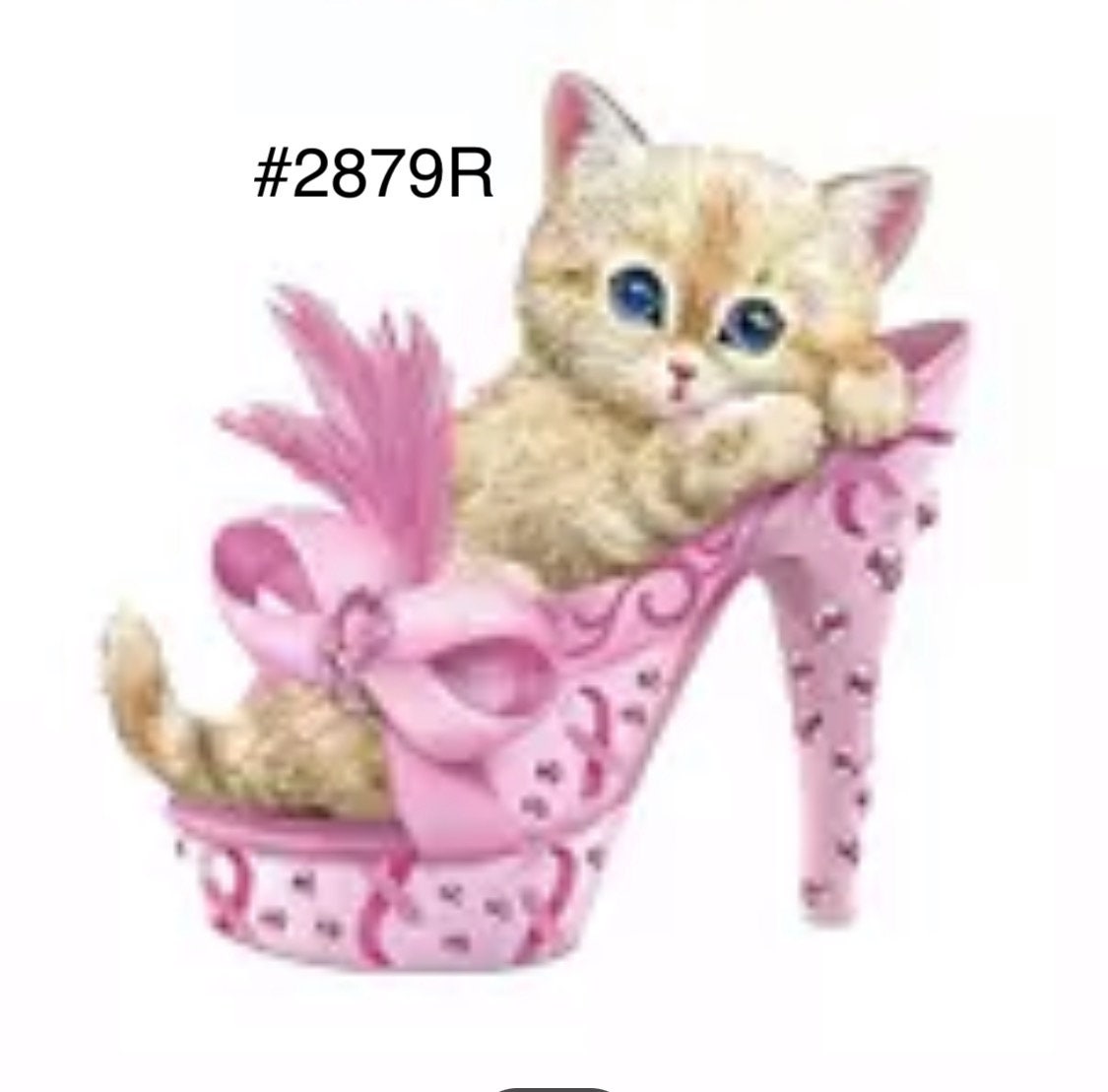 or Pc Animal Cat in Pink High Heel Slipper or Shoe Planar