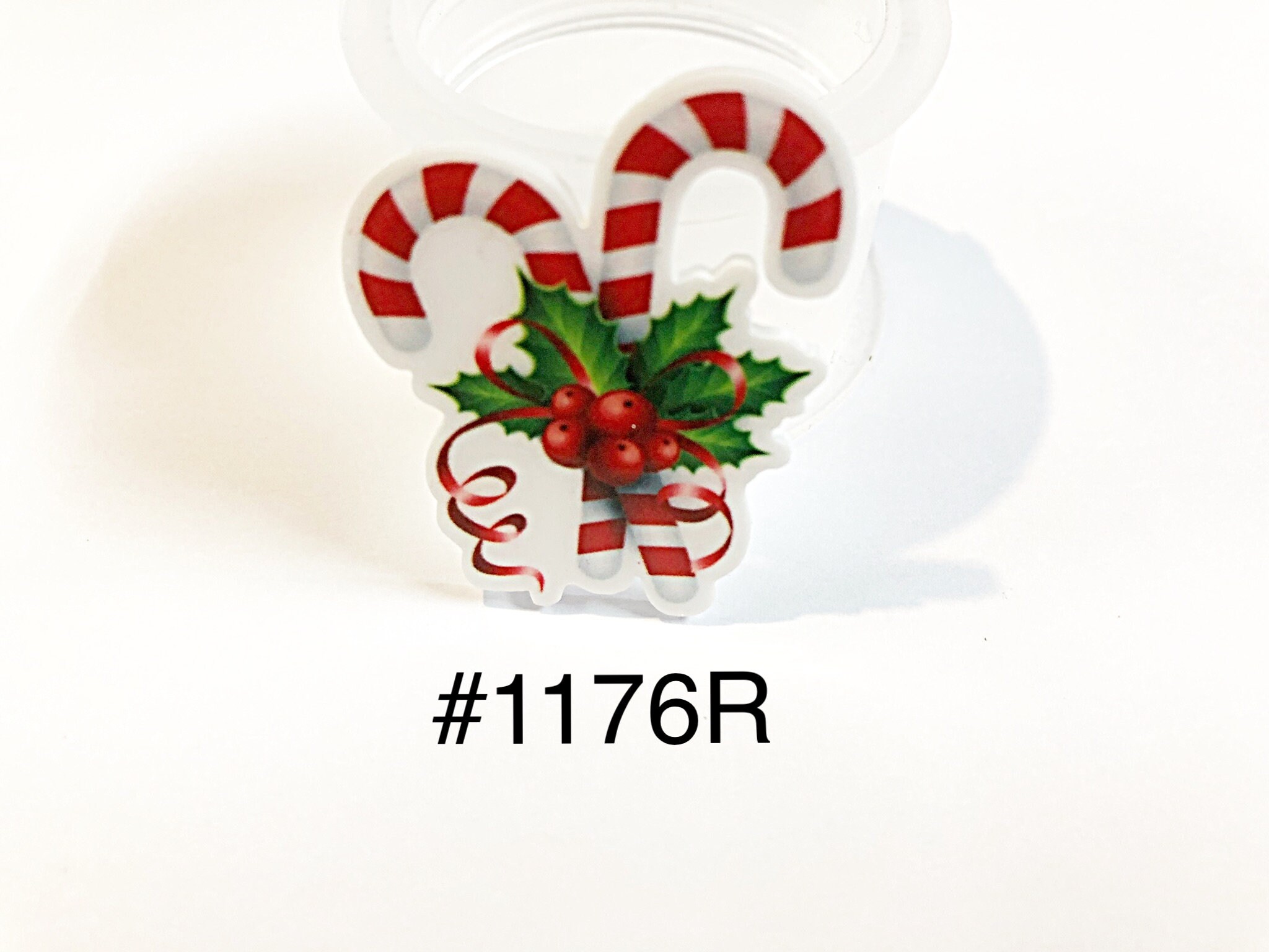 3 or 5 Pc Christmas Candy Cane and Mistletoe Leaf Planar Resin - Etsy