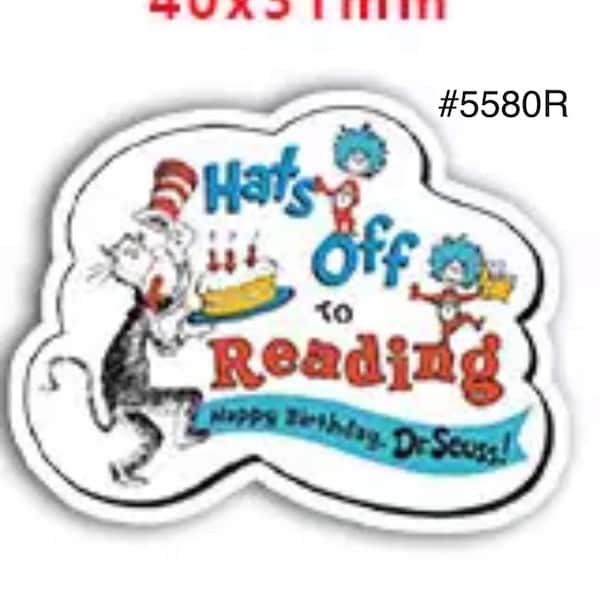 3 or 5 pc School Hats Off To Reading w Cat Planar Resin Flat back Craft Supply