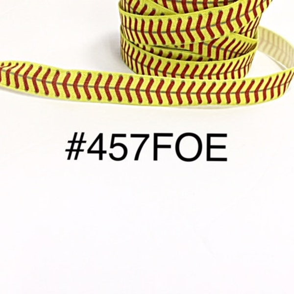 3 or 5 yard - 5/8" Sport Softball Lace Fold Over Elastic FOE Headband Hair Accessories Craft Supply