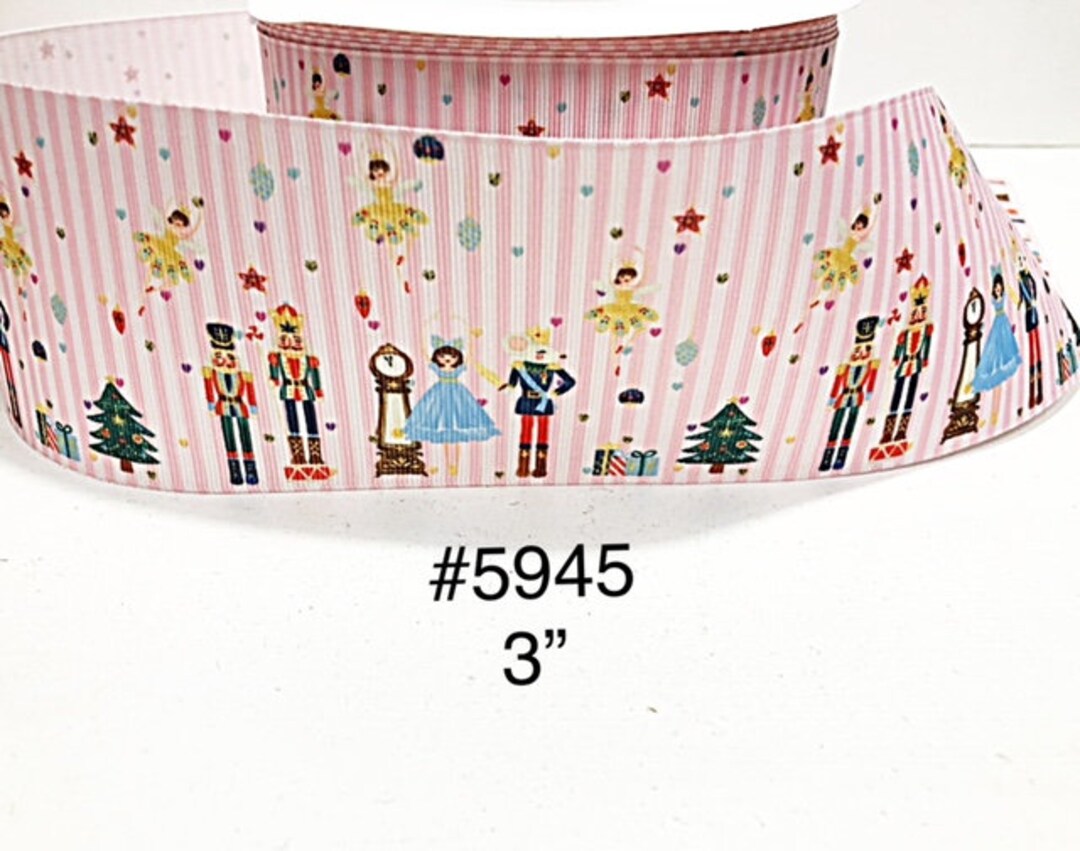 3/8 Inch Ballerinas Grosgrain Ribbon - 25 Yard Roll For Crafts & Hair Bows