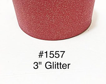 2/3/5 yard - 3" Solid Glitter Red Jumbo Grosgrain Ribbon Cheer Bow Craft Supply