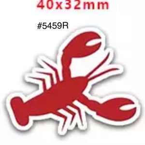 May include: A red lobster sticker with a white border. The sticker is approximately 40mm x 32mm. The product code is #5459R.