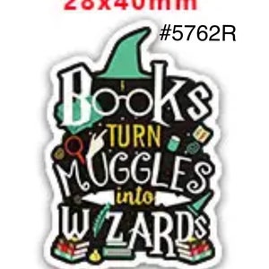 3 or 5 pc School Books Turn Muggles into Wizards Planar Resin Flat back Craft Supply