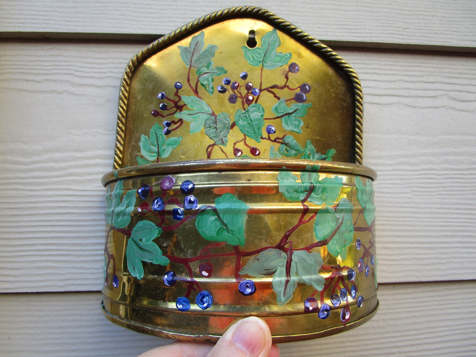 Adorable Vintage Brass Wall Pocket Hanger That Has Been Etsy