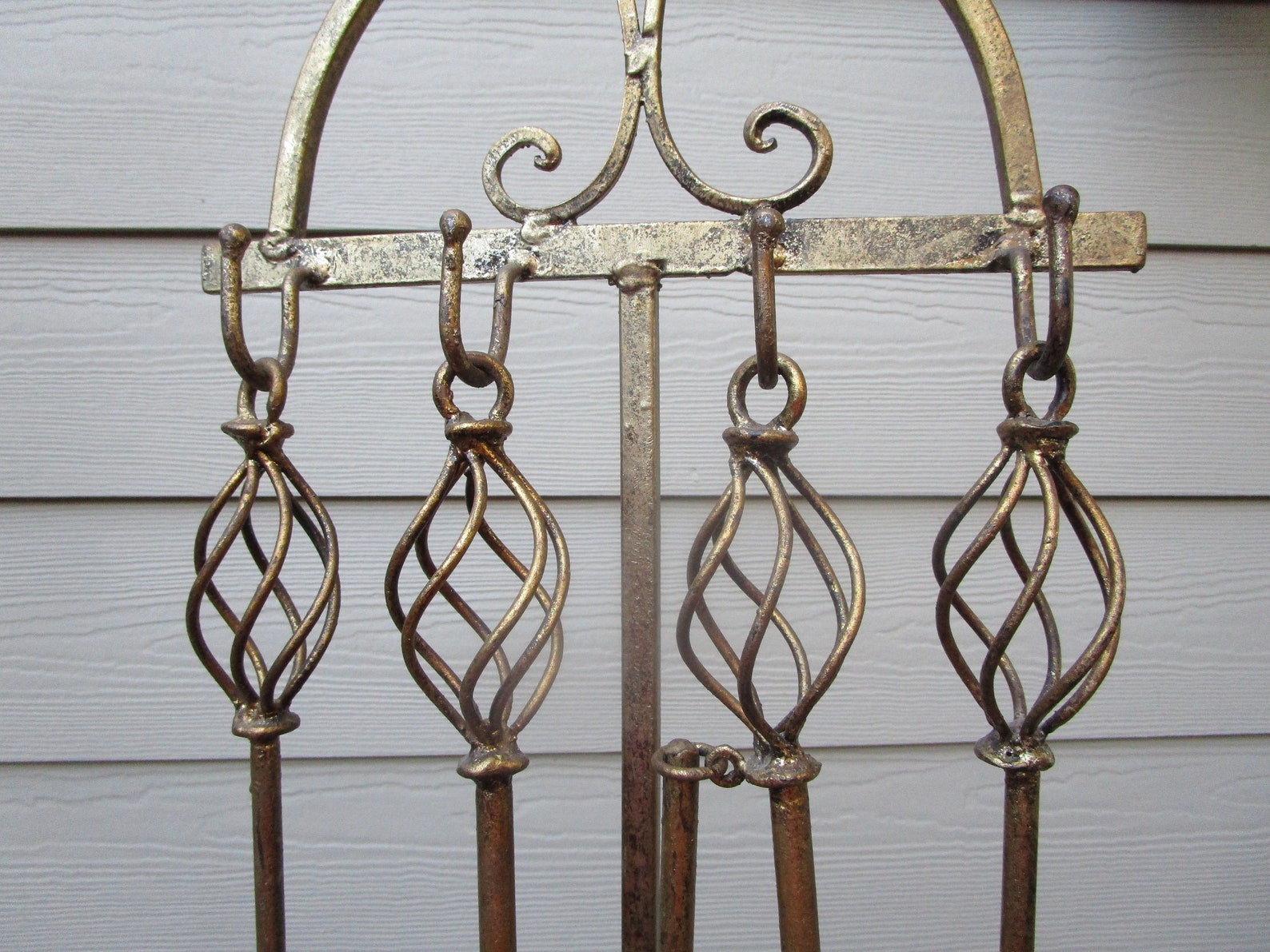 Vintage Wrought Iron Twisted HANDLE Fireplace Tools With Etsy