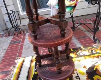 Angel Issac Pazmino Style Hand Made Stools from South America, Set of 3 Stools.