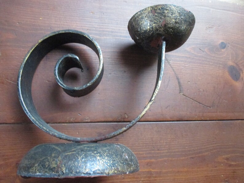 Mexican Aged Wrought Iron Candle Holder That is Heavy Etsy