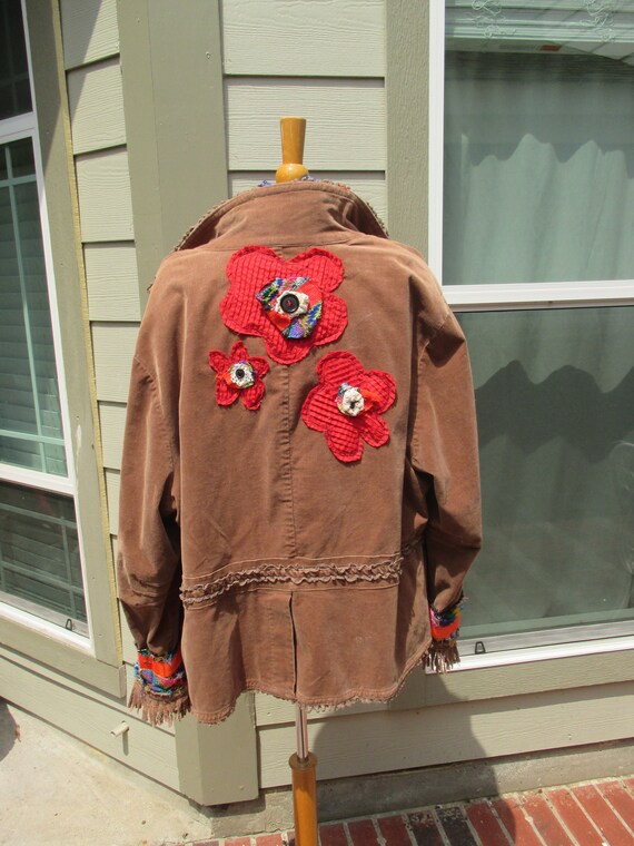 English Flowers Corduroy Quilted Jacket