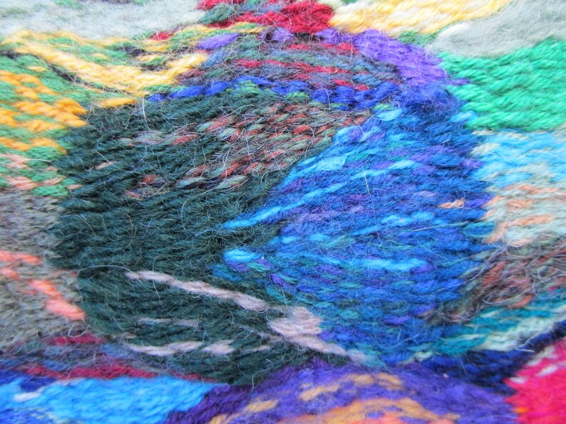 Vintage Woven Wall Hanging With a BLAST of Colors HANDWOVEN Etsy