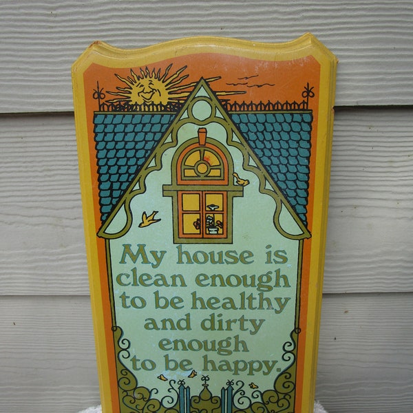 ADORABLE Vintage, My House Plaque, made in 1973 by Yorkcraft Inc., in York, Pennsylvania.