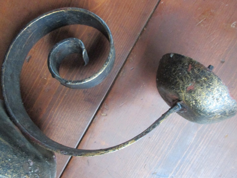 Mexican Aged Wrought Iron Candle Holder That is Heavy Etsy
