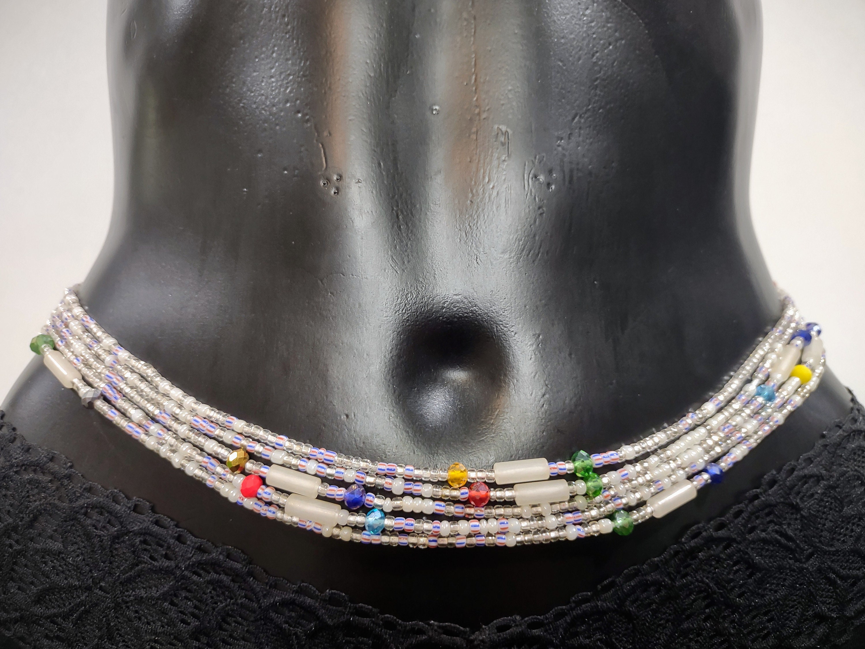 African Waist Beads, Cotton Tie-on Strings, Glow-in-the-dark Variety