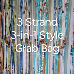 Mystery Color Waist Beads: 3 Multi Strand Tie-On Strands, Grab Bag