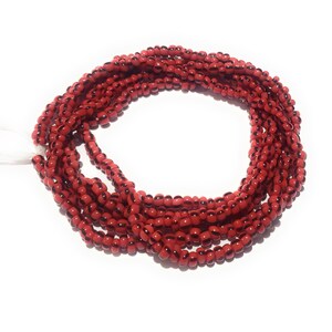 42 Inch Tie-On Red and Black Two-Toned Style Waist Beads