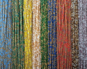 Multicolor African Waist Beads, Variety of Mixed Colors, Tie-on Cotton Strings 44 Inches