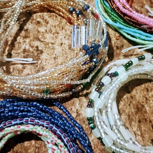 African Bead Anklet or Bracelet Grab Bag: Tie-On Cotton Strands