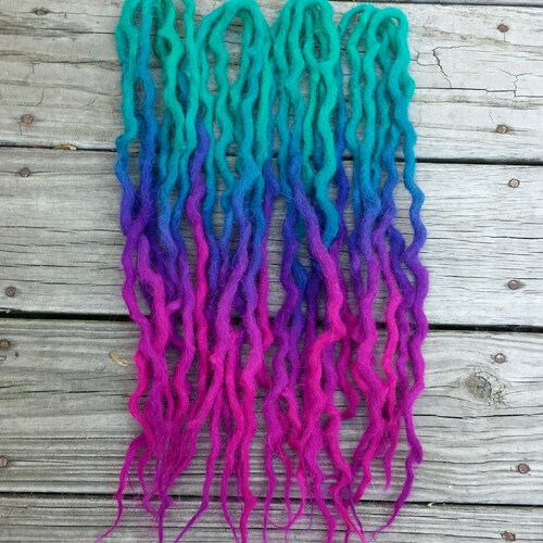 Black Purple Wool Dreadlocks Pink Ombe Dreads Dreadlock Etsy