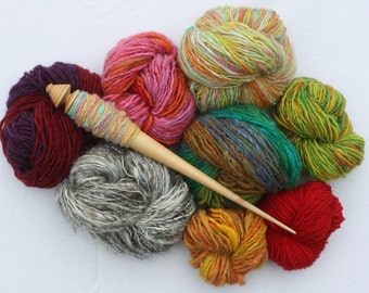 Garn auf Bestellung * Handgesponnen & handgefärbt * Ethisch gefärbte Fasern * Art Yarns for Soulful Knitting * Russische Spindel Garne