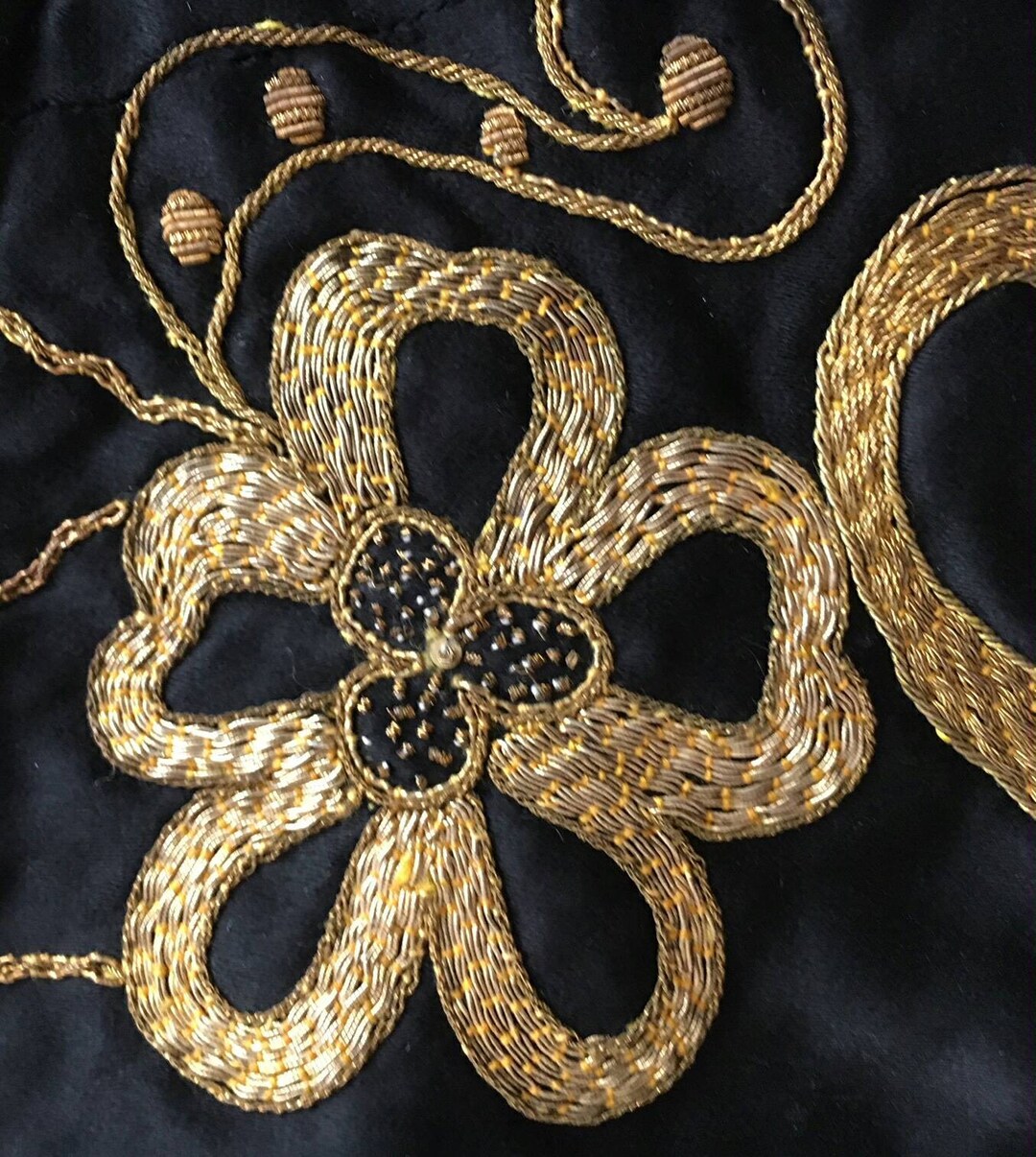 Victorian Thread Antique 19th C. Pair of Victorian Silk