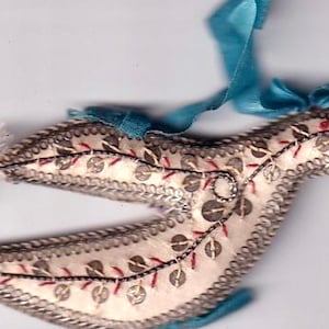 Antique 19th Century Dove Shaped Reliquary Detente Scapulary Ex Voto Silver Bullion Wire Embroidery Pale Pink Silk Free Shipping
