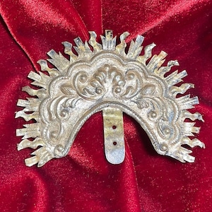 Antique 19th Century French Halo Crown Saint Virgin Crown Pressd Metal Gilt Gorgeous! Free Shipping