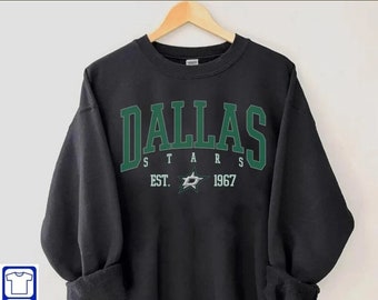 Retro Dallas Stars Sweatshirt, Dallas Sports Fan Gift, Woman Hockey Fan Shirt, Hockey Team Retro Shirt, Vintage Style Dallas Hockey Shirt