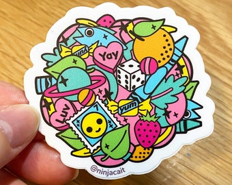 Clutter Ball - Vinyl, Matte Coated Stickers - Individual Die-Cut Stickers